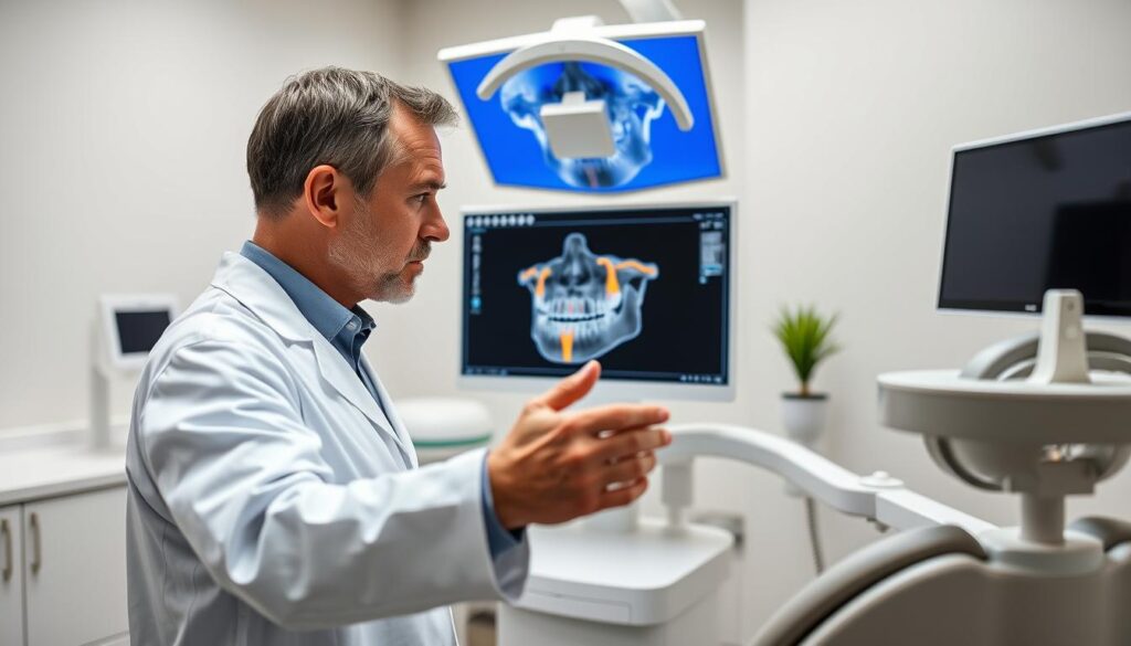 dental implant specialist using Dexis Scanner technology